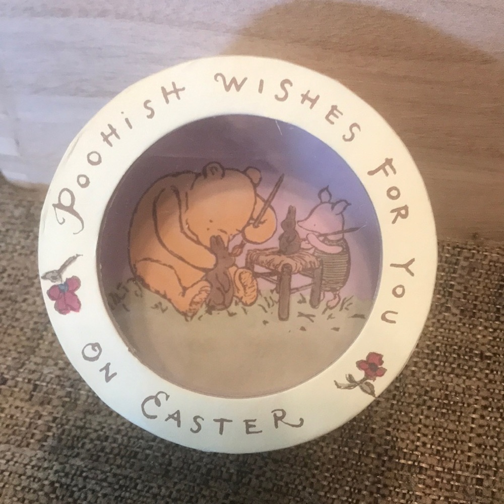Classic Pooh Winnie the Pooh Easter Paper Mache Box